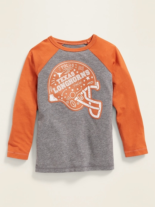 View large product image 1 of 1. College Team Graphic Raglan-Sleeve Tee for Toddler