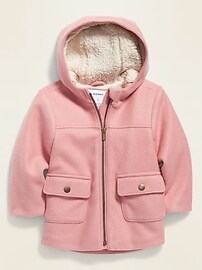 View large product image 3 of 3. Soft-Brushed Hooded Coat for Toddler Girls