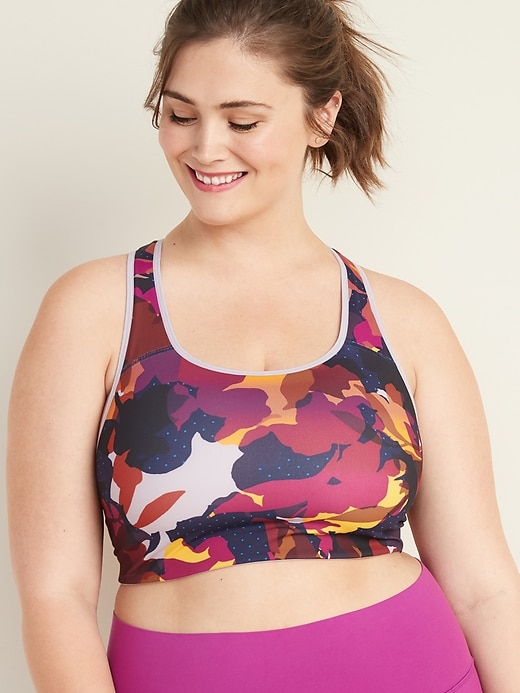 View large product image 1 of 1. Medium Support Powersoft Plus-Size Racerback Sports Bra