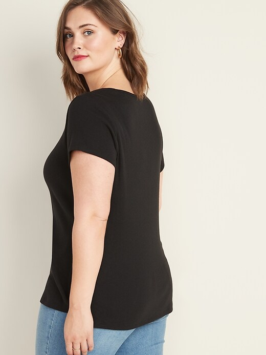 Image number 2 showing, Slim-Fit Pointelle-Knit Plus-Size Tee