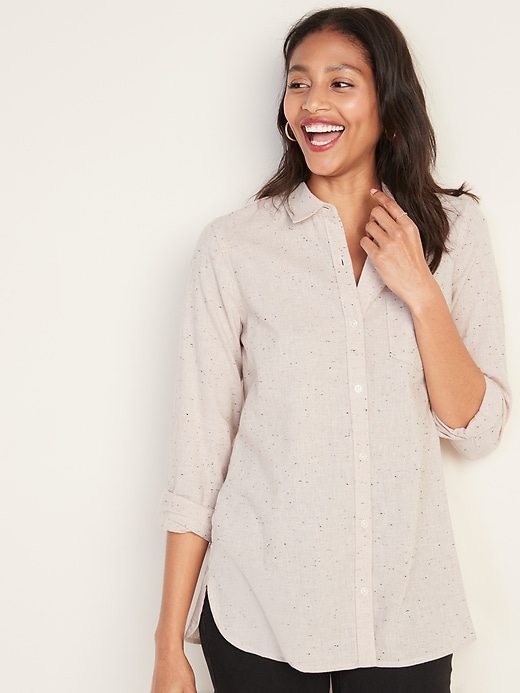 Image number 1 showing, Classic Flannel Pocket Tunic for Women
