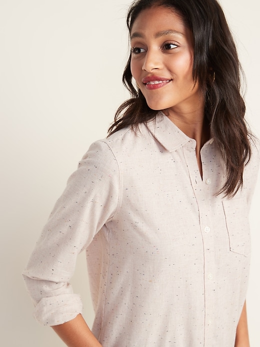 Image number 4 showing, Classic Flannel Pocket Tunic for Women