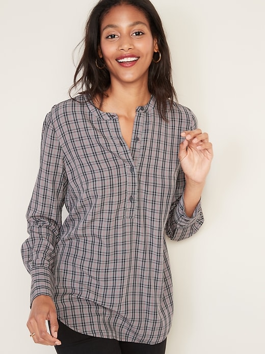 Image number 1 showing, Plaid Pullover Tunic for Women