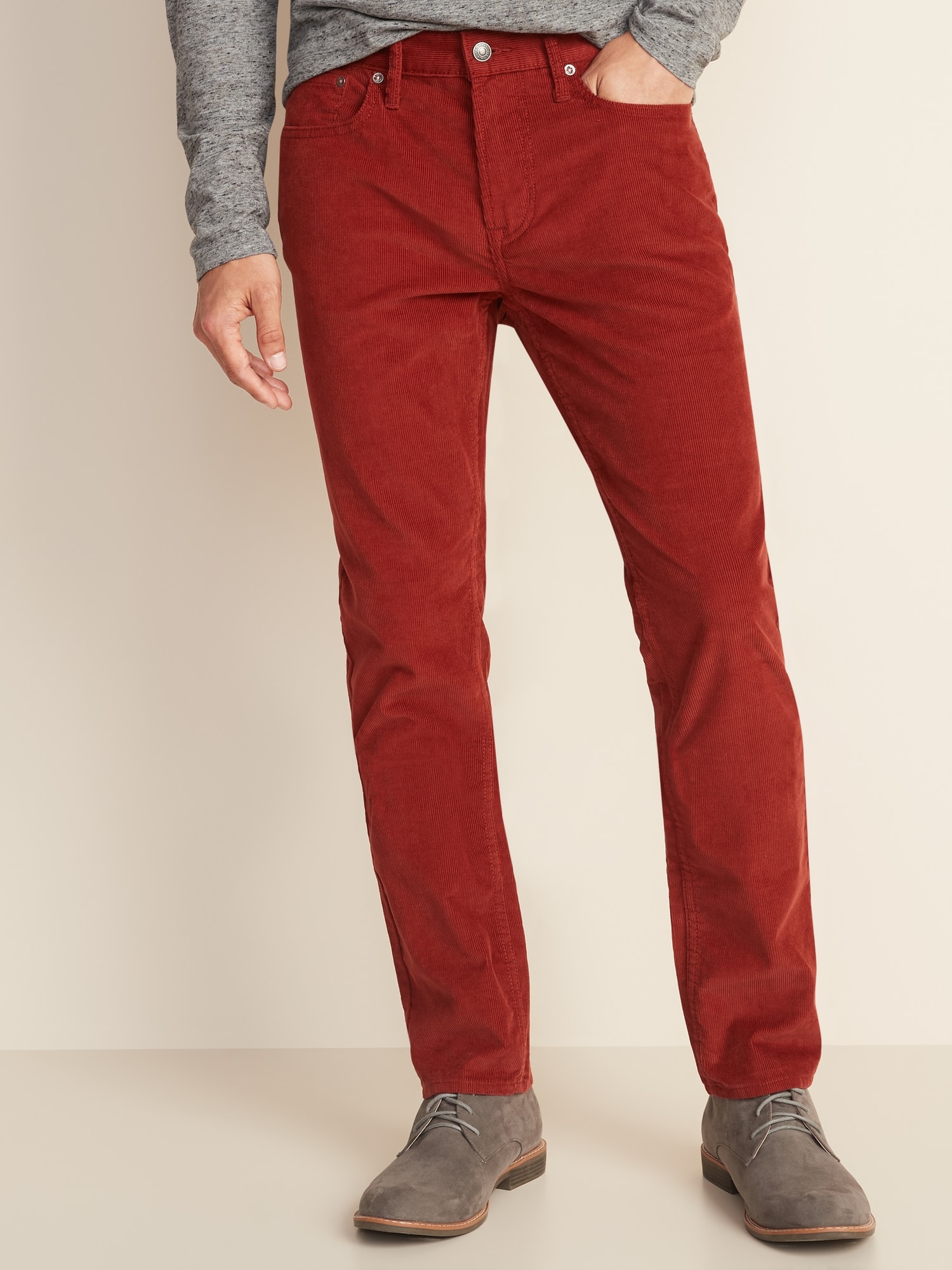 corduroy pants red