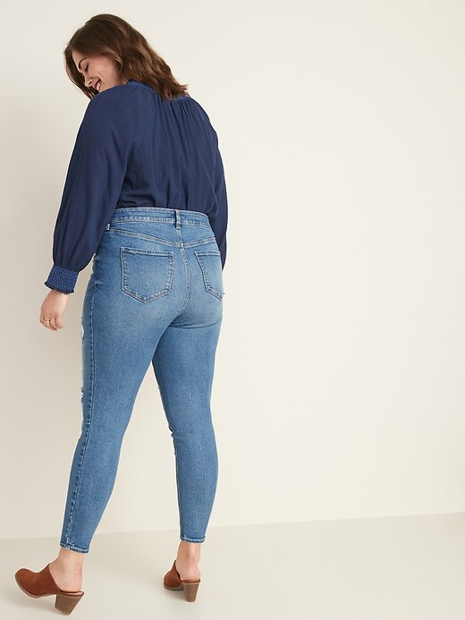 Image number 2 showing, High-Waisted Secret-Slim Pockets Plus-Size Rockstar Super Skinny Jeans