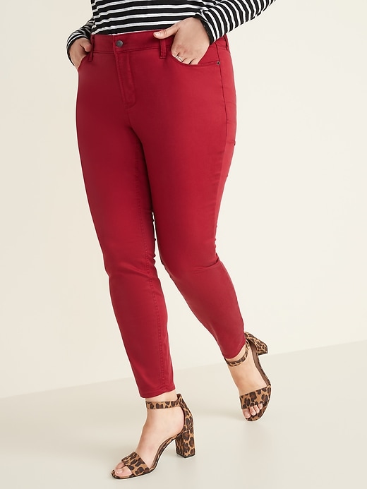 View large product image 1 of 1. High-Waisted Secret-Slim Pockets Plus-Size Rockstar Super Skinny Sateen Jeans