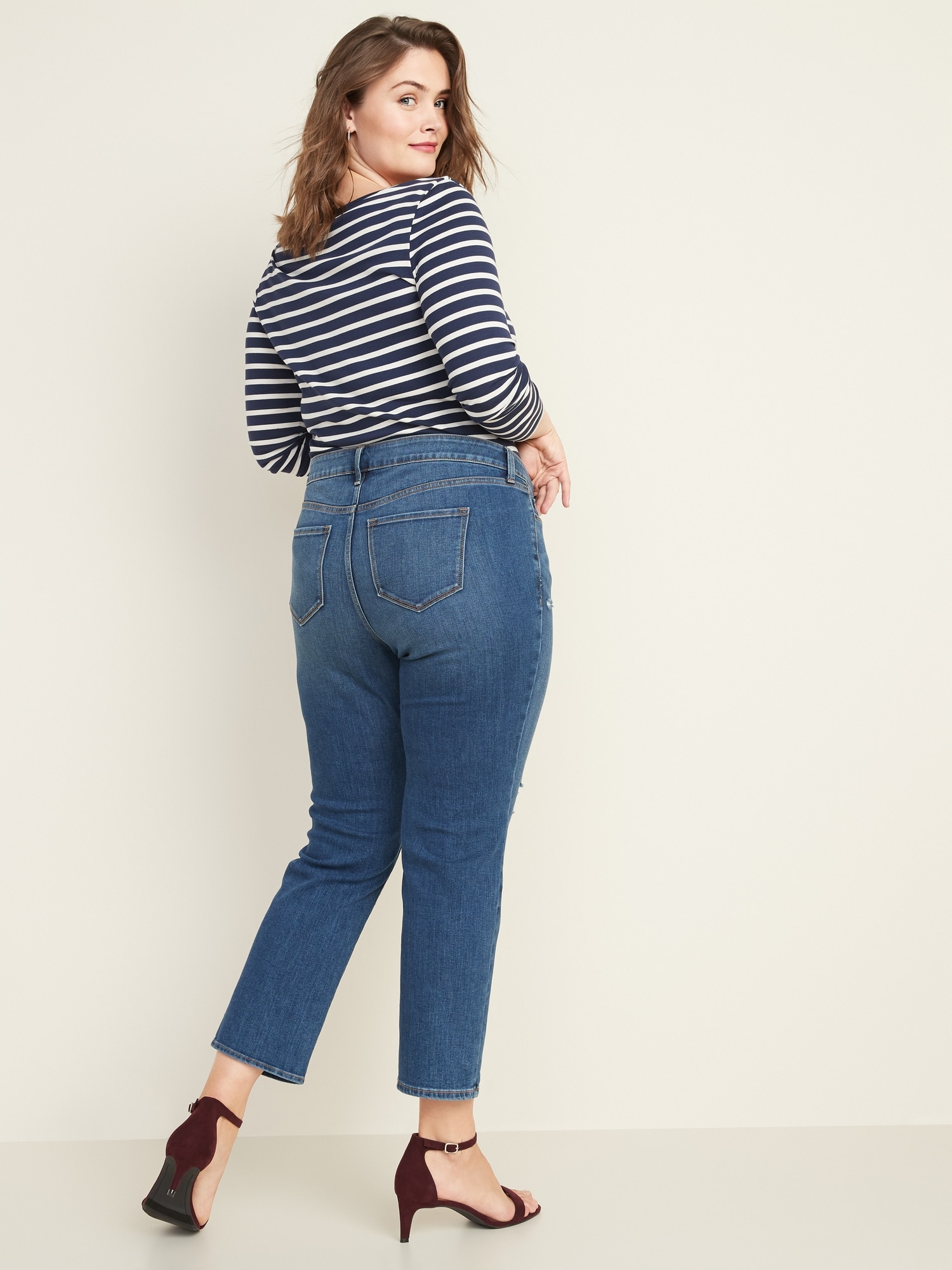 Mid-Rise Power Slim Straight Jeans for Women, Old Navy