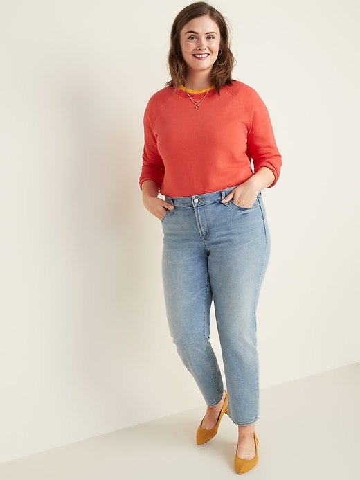 Image number 3 showing, Mid-Rise Power Slim Straight Plus-Size Jeans