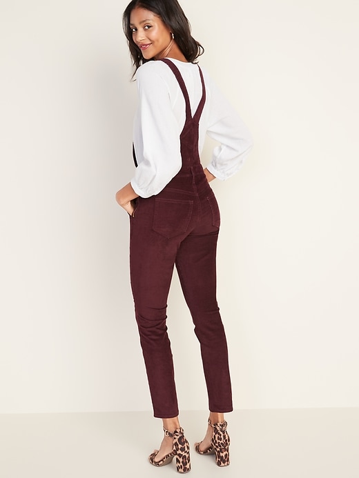 Image number 2 showing, Straight Corduroy Overalls for Women