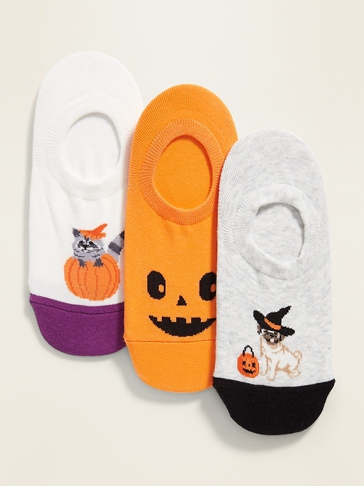 View large product image 1 of 1. Novelty No-Show Sneaker Socks 3-Pack For Women