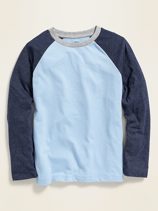 View large product image 1 of 1. Softest Color-Blocked Raglan-Sleeve Tee For Boys