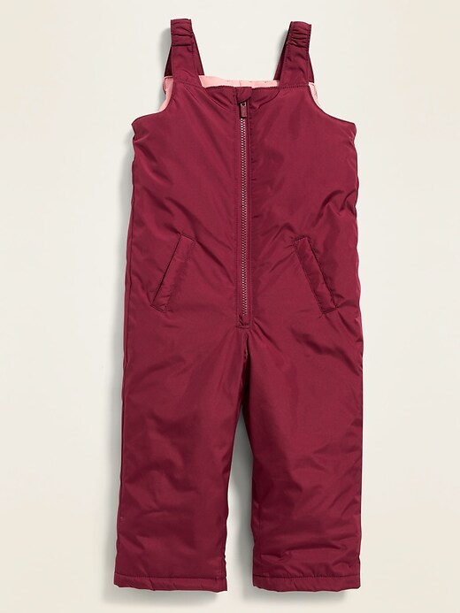 View large product image 1 of 2. Water-Resistant Snow-Bib Overalls for Toddler Girls