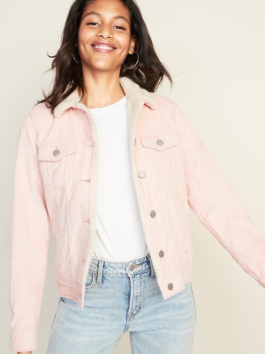Image number 1 showing, Sherpa-Lined Corduroy Jacket for Women