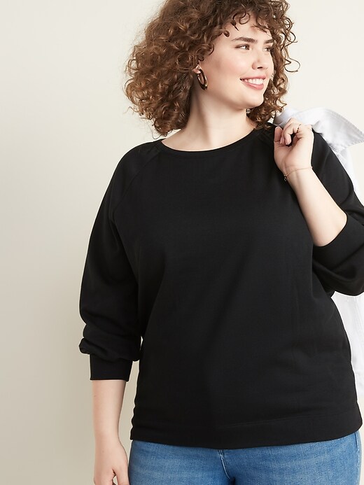 Image number 1 showing, Relaxed Plus-Size French-Terry Sweatshirt