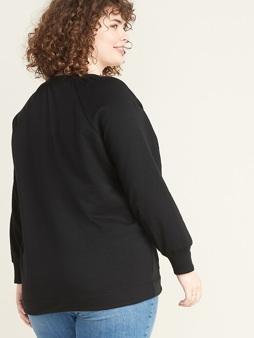 Image number 2 showing, Relaxed Plus-Size French-Terry Sweatshirt