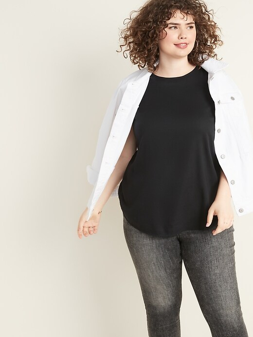 Image number 4 showing, Relaxed Plus-Size High-Neck Sleeveless Top