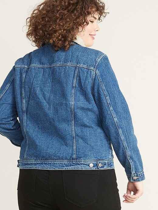 Image number 2 showing, Plus-Size Sherpa-Lined Jean Jacket