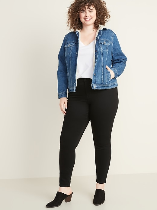 Image number 3 showing, Plus-Size Sherpa-Lined Jean Jacket