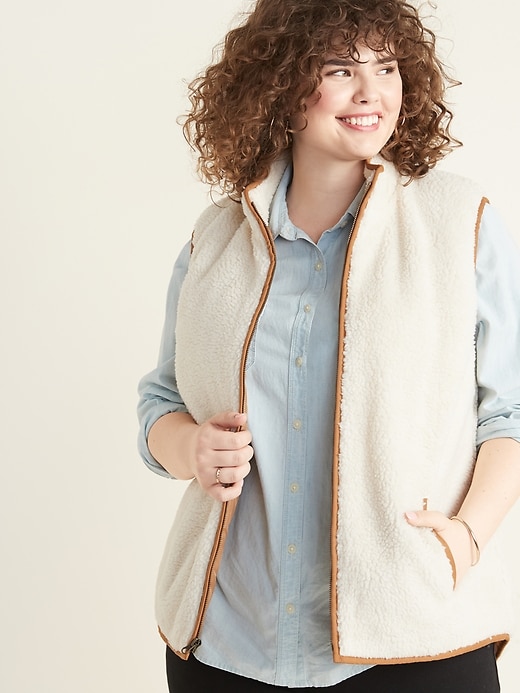 Women's plus size deals sherpa vest