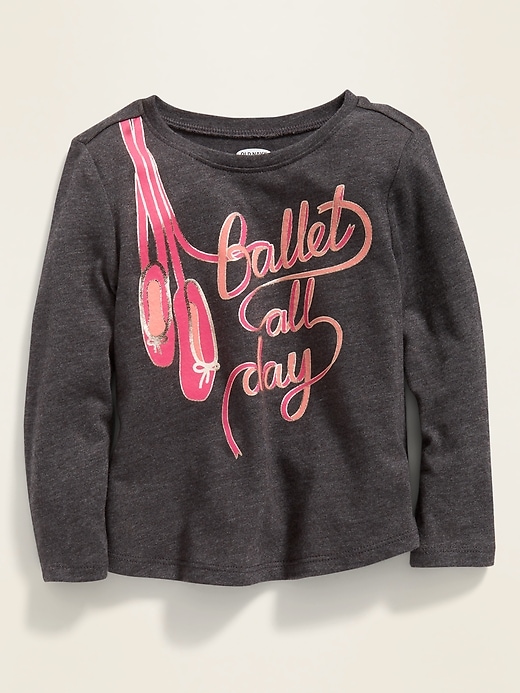 View large product image 1 of 1. Graphic Long-Sleeve Tee for Toddler Girls
