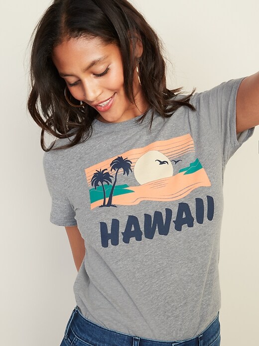 View large product image 1 of 1. Hawaii Graphic Tee For Women