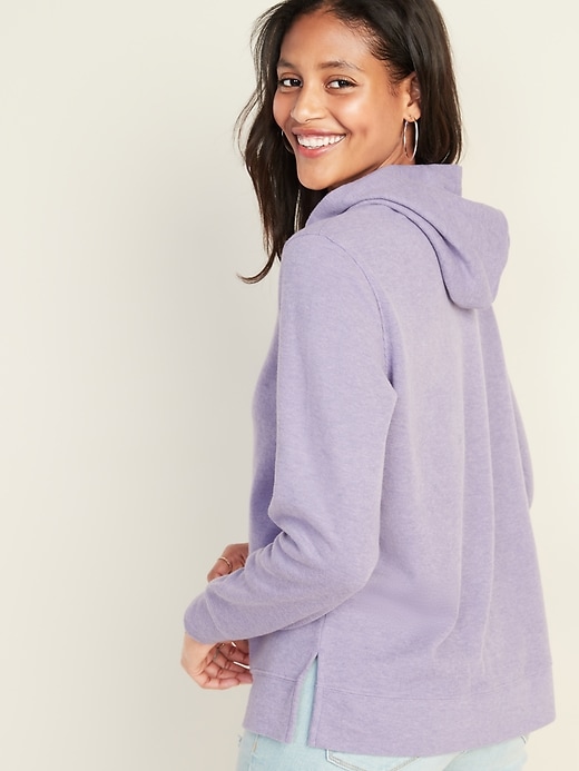 Image number 2 showing, Relaxed Rib-Knit Pullover Hoodie for Women
