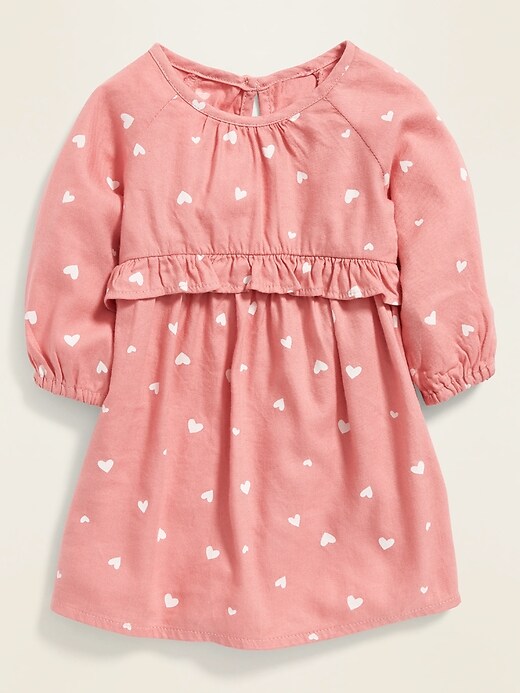 View large product image 1 of 2. Fit & Flare Heart-Print Dress for Baby