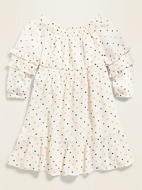 View large product image 3 of 4. Polka-Dot Ruffle-Tiered Crepe Dress for Toddler Girls