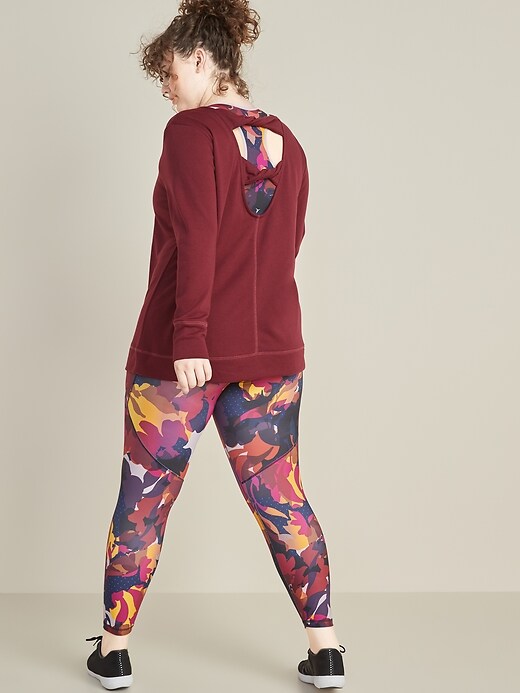 Image number 3 showing, Relaxed Plus-Size Twist-Back French-Terry Sweatshirt