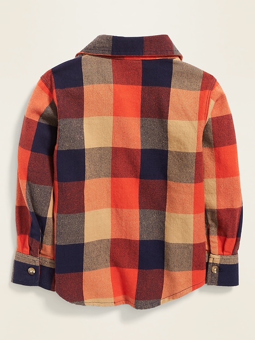 View large product image 2 of 3. Buffalo-Plaid Flannel Utility Shirt for Toddler Boys