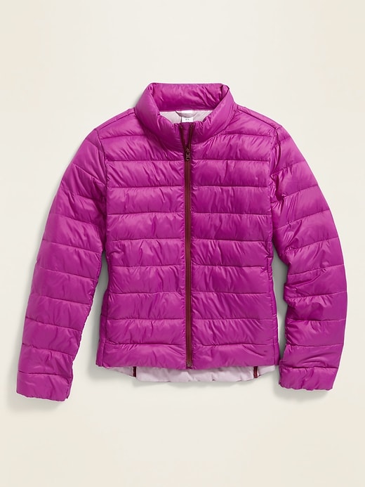 View large product image 1 of 1. Lightweight Packable Nylon Puffer Jacket for Girls