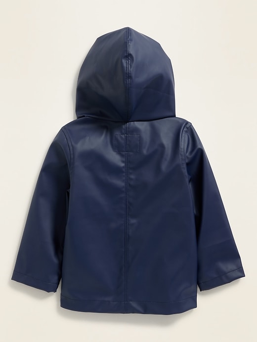 View large product image 2 of 4. Water-Resistant Hooded Rain Jacket for Toddler Boys