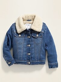 View large product image 4 of 4. Sherpa-Lined Jean Jacket For Toddler Girls
