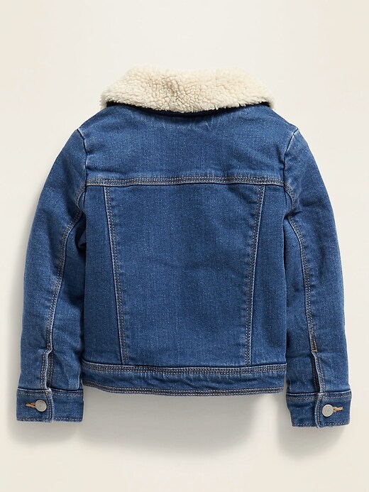 View large product image 2 of 4. Sherpa-Lined Jean Jacket For Toddler Girls