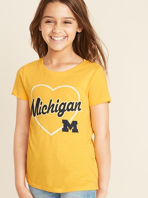 View large product image 1 of 2. College-Team Heart Graphic Tee for Girls