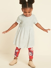 View large product image 4 of 4. Striped Cuffed-Sleeve Fit & Flare Dress for Toddler Girls