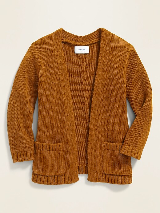 View large product image 1 of 1. Textured Open-Front Sweater for Toddler Girls