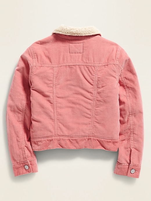 View large product image 2 of 2. Sherpa-Lined Corduroy Trucker Jacket for Girls