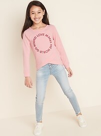 View large product image 3 of 3. French Terry Faux-Wrap Sweatshirt for Girls