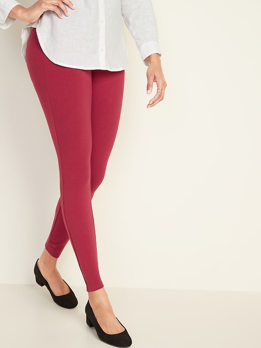 View large product image 1 of 1. Jersey Elastic-Waist Leggings for Women