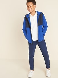 View large product image 3 of 3. Dynamic Fleece 4-Way-Stretch Color-Block Zip Hoodie For Boys