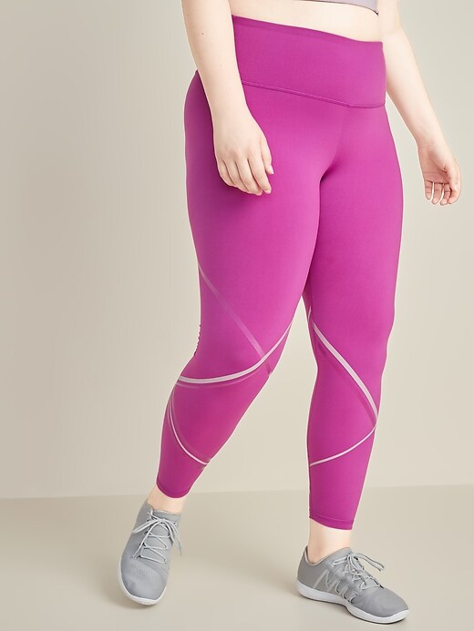 View large product image 1 of 1. High-Waisted Graphic Elevate Compression Plus-Size 7/8-Length Leggings