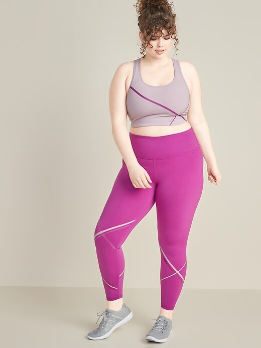 Image number 3 showing, Medium-Support Stripe-Graphic Plus-Size Sports Bra