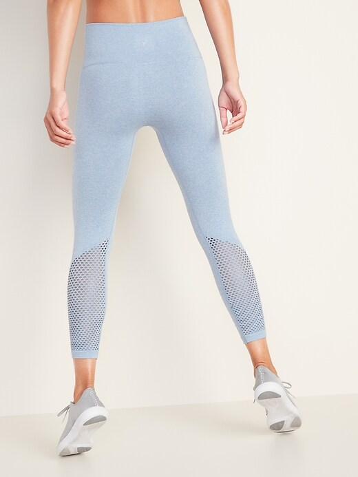 View large product image 2 of 3. High-Waisted Seamless 7/8-Length Performance Leggings for Women