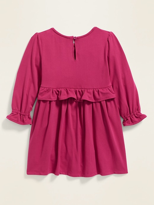 View large product image 2 of 4. Ruffled Fit & Flare Brushed Jersey Dress for Toddler Girls