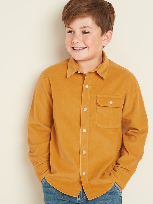 View large product image 1 of 1. Corduroy Long-Sleeve Shirt For Boys