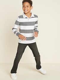 View large product image 3 of 3. Bold-Stripe Long-Sleeve Rugby for Boys