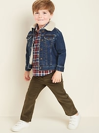 View large product image 3 of 4. Built-In Flex Sherpa-Lined Jean Jacket For Toddler Boys