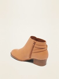 View large product image 3 of 3. Faux-Leather Ankle Boots for Girls