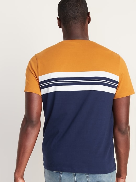 Image number 2 showing, Soft-Washed Color-Blocked Chest-Stripe Tee